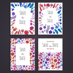 Collection of doodle greeting card templates