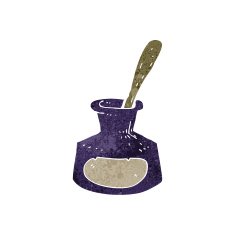 cartoon ink pot