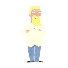 cartoon happy man with beard