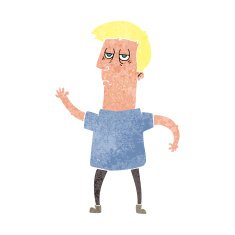 cartoon bored man