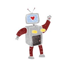 cartoon funny robot