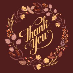 Autumn Wedding Floral Frame Collection Sign thank you
