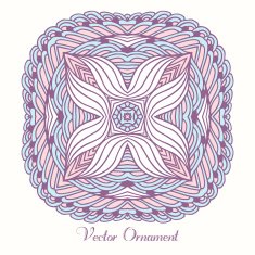 Hand drawn textile ornament Card template with mandala Geometrical ethnic