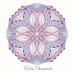 Hand drawn round indian ornament Card template with mandala Geometrical