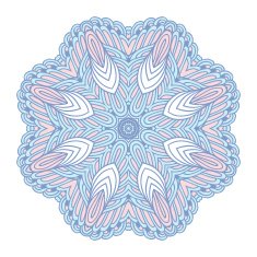 Hand drawn round ornament Card template with mandala Geometrical ethnic