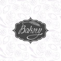 Bakery background and label with hand lettering Vector frame or