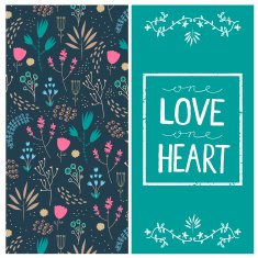 Vector romantic card with love quote in square frame