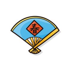 Chinese New Year Folding fan doodle