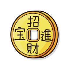 Chinese new year gold money doodle