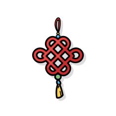 Chinese New Year Ancient coins lucky pendant doodle N6