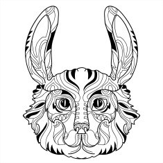 Rabbit head doodle with black nose