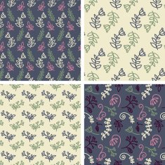 Vector seamless tiling patterns - sketch flowers