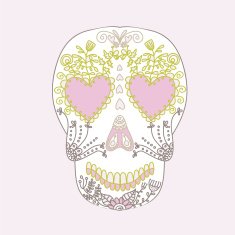 Day of Dead colorful skull with ornament N6