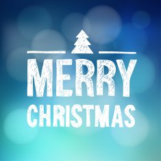 Merry christmas greeting card invitation hand drawn text tree