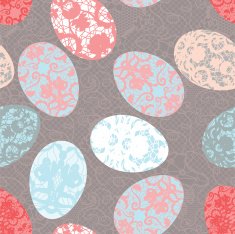 Seamless easter pattern with lacy eggs