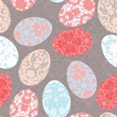 Seamless easter pattern with lacy eggs N2