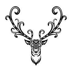 Creative art icon stylized deer N2