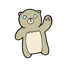 cartoon waving bear N2