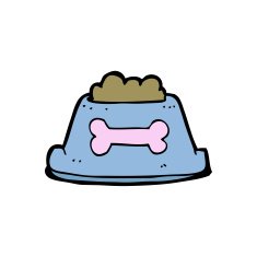cartoon dog food in bowl