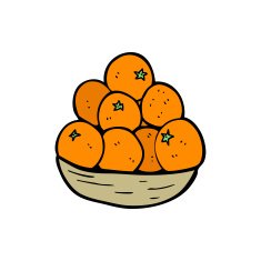 cartoon bowl of oranges N2