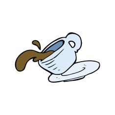 cartoon spilled cofffee