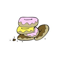 cartoon pile of donuts