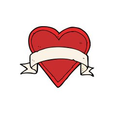cartoon love heart tattoo N2