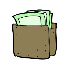 cartoon wallet full of cash N3