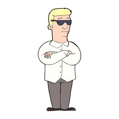 cartoon security guy