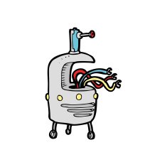 cartoon weird robot N2