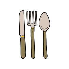 cartoon knife fork spoon N2