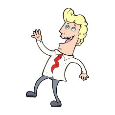cartoon happy office man