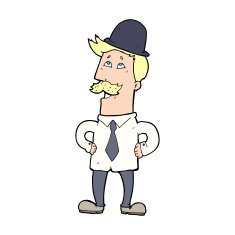 Cartoon Man With Mustache N9