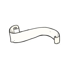 cartoon tattoo scroll banner N11