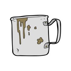 cartoon old tin cup