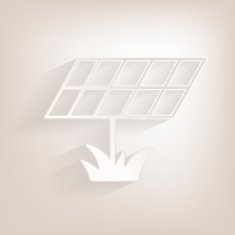 Flat Sun batery Icon with shadow