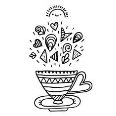 Doodle cup with ornaments N2