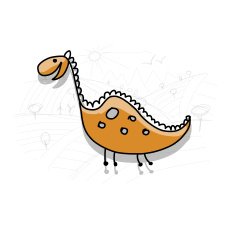 Dinosaur funny sketch for your design N7