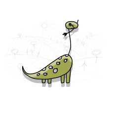 Dinosaur funny sketch for your design N14