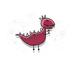 Dinosaur funny sketch for your design N15