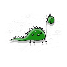 Dinosaur funny sketch for your design N16