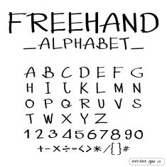 Handwritten calligraphic alphabet freehand style Vector Illust