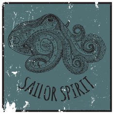 Octopus tribal ornament