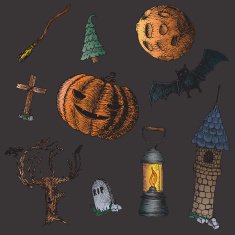 Set of icons for Halloween N7