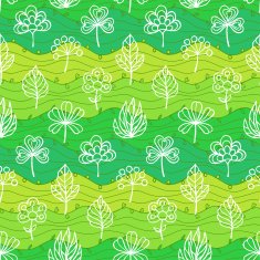 Seamless pattern with hand drawn leaves Summer