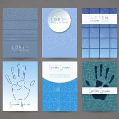 Set of vector design templates Brochures in random colorful style N230