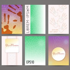 Set of vector design templates Brochures in random colorful style N232