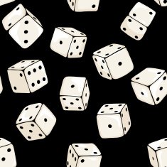 Vector Seamless Pattern Background of Cartoon Dices N3