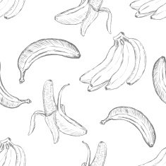 Vector Sketch Banana Pattern Background N4