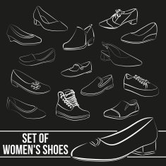 Set in the of women's shoes painted lines
